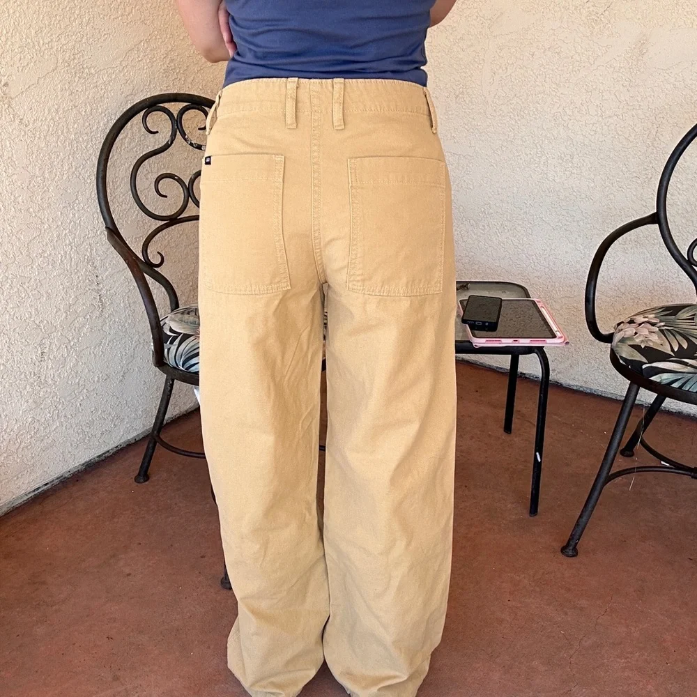Vans Women's Wide Leg Cargo Pants in Tan - Picture 7 of 11